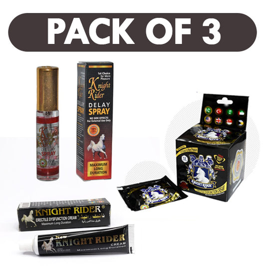 Pack of 1 Spray, 1 Cream, 3 Knight Rider Condom